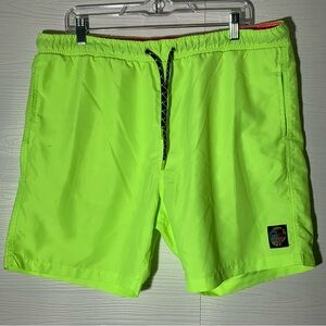 Surf Society Neon Lime Green Swim Trunks XL Quick Dry Beach Pool Vibes
